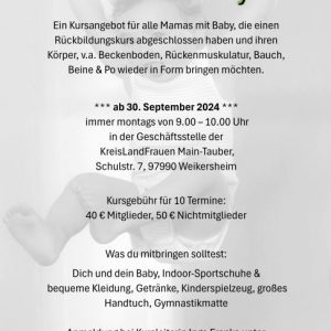 KLF: Fit mit Baby – ab 30. September 2024 in Weikersheim